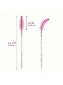 50支睫毛刷，水晶实心棒状睫毛梳螺旋眉刷，睫毛嫁接工具，一次性透明睫毛嫁接刷，睫毛化妆刷 - 彩色 - 查看 2