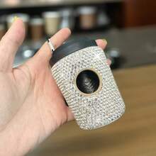 Luxury Rhinestone Pet Dispenser, Coffee Cup Shape Convenient Dog Poop Bag Holder, Cute Storage New Style, Pet Supplies - White - View 11