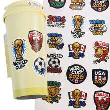 FIFA 美国-加拿大-墨西哥世界杯足球奖杯球迷标志PVC涂鸦贴纸，防水 - 20pcs - 查看 2