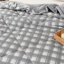 1 pieza Edredón de verano de fibra de algodón ligero, Edredón para aire acondicionado - Rejilla de ceniza - Ver 4