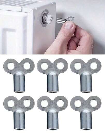 4pcs Durable Zinc Alloy Radiator Air Vent Valve Keys, Suitable For Heating And Ventilation Valves, High Quality EU Standard Connection Threads, Ideal Choice For Pipe Maintenance, Universal Ventilation Screws, Radiator Vent Valve Keys, Universal Heating Radiator Accessories, Ventilation Valve Plates, Great Gift For Men, Grandpa, Portable And Very Practical!!! Highly Recommended!!!