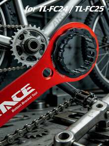 ZRACE 4-In-1 Bottom Bracket Wrench Tool, Suitable For SR DUB, SH BSA / FC-25 / FC-24, CNC AL7075 DUB-BSA - Red - View 6