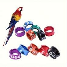 20 piezas Bandas de identificación para patas de aves de colores aleatorios, anillos de identificación de aluminio para aves, bandas de entrenamiento para palomas, adecuadas para loros, palomas - Ver 8