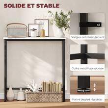 HOMCOM Table de banc - Blanc - Voir 4