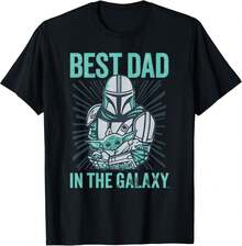 And Grogu Best Dad In The Galaxy T-Shirt Men Clothes,Funny T Shirts,Jersey Shirts,Graphic Tee,Tops For Women,,Summer Tops,Tops For Going Out,Black Tops,Girls Clothes,Boys Clothes,Summer Holiday Outfits,Holiday Outfits For Women - Black - View 1