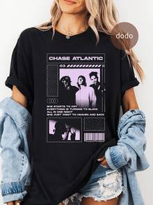Premm Chase Atlantic T-Shirt Rock Music Shirt Nostaia Album Chase Atlantic Merch Uni Rocker Clothing(5) - Black - View 1