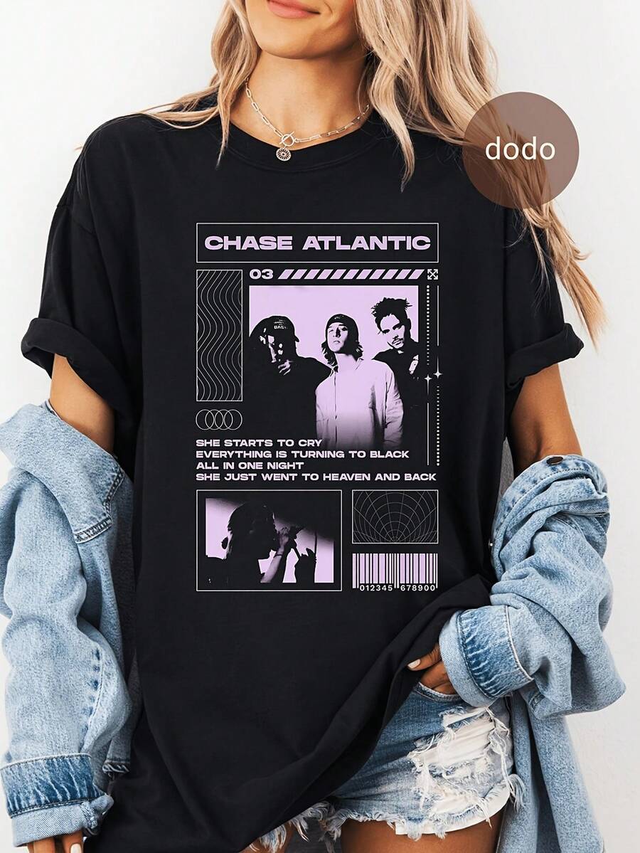 Premm Chase Atlantic T-Shirt Rock Music Shirt Nostaia Album Chase Atlantic Merch Uni Rocker Clothing(5) - Black - View 1