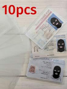 1/5/10pcs PVC Matte Card Holders, Transparent ID And Driver's License Protective Sleeves, Rigid Vertical Plastic Pouches, Anti-Magnetic, Suitable For Office, School, Credit Cards, ID Cards, Access Cards, Back To School Season - A - View 6