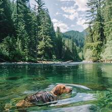 1 Piece Ripstop Dog Life Jacket For Small, Medium And Large Dogs, Enhances Your Dog's Buoyancy And Visibility, Random Camo Print - Olive Green - View 6