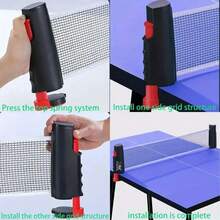 Red de Pong Retráctil Universal, Red de Entrenamiento de Tenis de Mesa Portátil, Red Retráctil para Cualquier Lugar, Equipos de Ejercicio - Gris - Ver 9