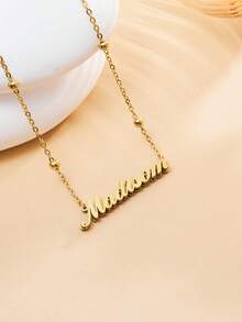 1件个性化时尚多链项链，可定制不锈钢英文字母吊坠项链，男女皆宜日常佩戴，适合情侣、男友、女友、父母、家人、宠物，是情人节、母亲节、父亲节、周年纪念日、派对、婚礼的完美礼物 - 光面雙層 - 查看 11