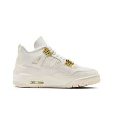 Nike Jordan Air Jordan 4 "Metallic Gold" Comfortable, Durable, Mid-Top Retro Basketball Shoes For Women, White - AQ9129-170 - 查看 2