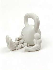 1个可动壶铃人偶，健身伙伴，独特的桌面摆件和健身主题礼物 - 1PC - 查看 4