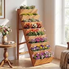 8-Tier Vertical Raised Garden Bed With Legs For Growing Vegetables Flowers Herbs Orange - A - 查看 2