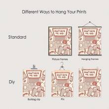 1PC Don't Give Up Kid Print, Retro Positive Affirmation Poster, Study Desk Wall Art, UNFRAMED - No Frame - View 4