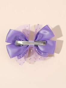 2 piezas Elegantes Pinzas para el cabello con lazo con forma de corazón, Pinzas para el cabello con lazo con forma de corazón y brillo en miniatura, Pinzas para el cabello con lazo de malla, Adecuado para fiestas de cumpleaños, vacaciones, estilos dulces, looks de princesa, regalos para niñas, cumpleaños de la hija, accesorios para el cabello de niñas - Multicolor - Ver 4