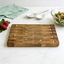 优质端纹砧板，大号相思木肉砧板 – 刀具友好型重型厨房切菜板，节日礼物，男女厨师适用，半包 - 棕色 - 查看 5