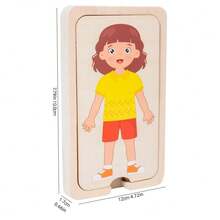 Children Montessori Educational Wooden Boys Girls Body Structure Human Body Puzzle - Clear - View 12
