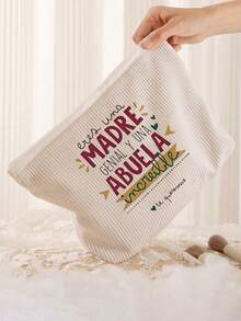 1pc "World's Best Grandma" Printed Cosmetic Bag, Travel Toiletry Bag, Women's Makeup Bag, Grandma Gift, Travel Essentials, Holiday/Vacation/Back To School Supplies Bag, Student Travel Bag, Women's Travel Makeup Bag, Mother's Day Gift - Multicolor - View 2