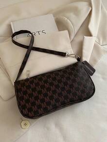 Túi đeo chéo dưới cánh tay bằng da PU tối giản đa năng mới nhất mùa Xuân/Hè 2024, túi đeo vai thời trang có dây xích, túi xách tay chất lượng cao. - màu nâu - Xem 8