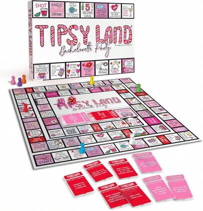 TIPSYLAND Board Game| Official Product| Hilarious Adult Board Game| Group Game For Game Nights, Parties And More| Fun Challenges, Dares & Mini-Competitions| 3-8 Players