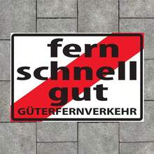 1pc Vintage Metal Sign "Fern Schnell Gut" Freight And Delivery Themed, Suitable For Wall Decor In Bars, Pubs, Cafes Or As Collector's Gift - Multicolor - View 7