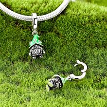1 pieza Conjunto de cuentas de encanto de color plateado con esmalte de fantasía gótica, con diablo brillante, segador siniestro, gnomo y mago, hebillas universales compatibles con pulseras europeas, ideal para Halloween, cumpleaños y uso diario gótico - Plateado - Ver 7