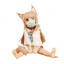 Kinopio Neko (Kinako) Anime Cat Girl Figurine, Sitting Eating Fish, Swap Face, Tassel Beaded, Exaggerated , Desktop/PC Case/Car Decor Collectible Doll For Girls & Anime Fans - Con mèo đang quỳ ăn cá: đã được đóng gói - Xem 5