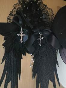 1 chiếc băng đô cánh thiên thần Lolita, phụ kiện tóc thiên thần đen tối phong cách Gothic, băng đô đinh tán phong cách Punk Rock Cosplay - Nhiều màu - Xem 10