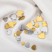 50个不锈钢心形吊坠，适合DIY珠宝制作 - 50個 - 查看 8