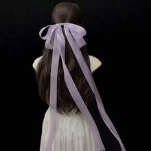 1个女士日式芭蕾舞风格长款蝴蝶结发夹，优雅甜美风格，适合日常佩戴、派对、海滩度假，春夏热门单品 - 彩色 - 查看 11