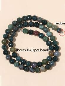 1串天然玛瑙宝石圆形散珠，适用于珠宝制作、DIY手链饰品，尺寸：4、6、8、10毫米 - 彩色 - 查看 10