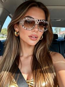 1pc Fashionable Oversized Black Y2K Style Glasses, Suitable For Beach Vacation And Back To School Outfits - Style 1 - View 1