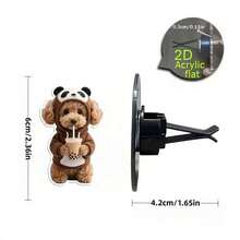 Teddy Bear Air Vent Decor, Panda Head Car Fragrance Clip, Elevates Car Interior Aesthetics, Must-Have For Auto Enthusiasts - Teddy Bear Scented Tea Clip - View 3