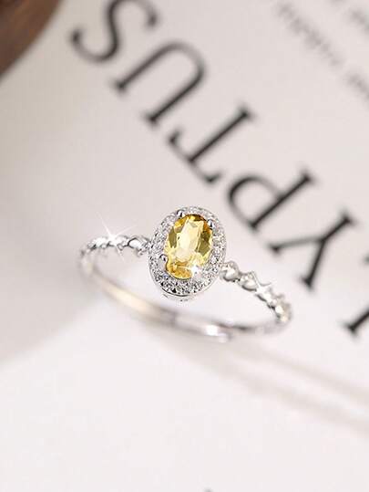  خاتم فضة إسترليني 925 فاخر لامع بحجر طبيعي بيضاوي، تصميم فريد أنيق وعصري قابل للتعديل، هدية مجوهرات راقية للنساء، عيد الحب