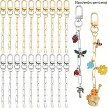 5/10/20件套钥匙扣制作套装 - 金属钥匙扣夹、带钥匙圈的旋转扣、钩扣和延长链，适用于DIY珠宝吊坠、手提包挂绳 - 彩色 - 查看 8