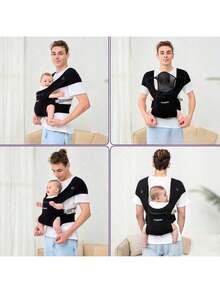 Baby Carrier Newborn To Toddler, Cozy Baby Wrap Carrier, Ergonomic Newborn Carrier With Waist Support - Black - View 7
