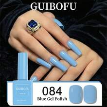 GUIBOFU 15ml 婴儿蓝凝胶指甲油 浅天蓝 粉彩蓝 专业UV LED可卸 高显色度 持久 春夏美甲 DIY美甲 同色同瓶设计 大容量 可爱柔和纯色凝胶指甲油 - 淺藍色 - 查看 9
