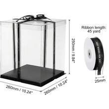 5 Pcs Transparent Cakes Boxs With Ribbon For Pastries10" X 10" -Clear Tall Cake Box- Gift Boxes With Lid For Wedding Party And Gift Display - View 5