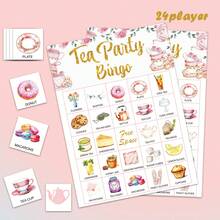 Set,Tea Party Bingo Game Set, 24 Player Cards For Birthday, Bridal Shower, Gender Reveal Shower, Wedding Favors,Ladies Game Night Party - Style 1 - View 3