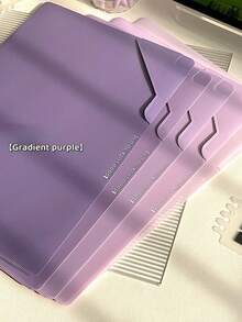 5pcs A4 Size Non-Slip Gradient Color L-Shaped Wide Opening Student Folders, Can Store Test Papers, Documents And More - Baffle Type - View 11