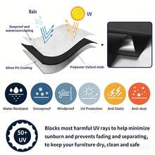 Funda protectora para silla de jardín en beige, resistente y duradera, resistente a los rayos UV, impermeable, a prueba de nieve y polvo, adecuada para muebles de patio/sillas/sofá individual - Beis - Ver 4