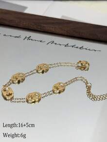 1件18K镀金不锈钢不褪色手链，奢华简约百搭设计 - 鏤空CC手鍊 - 查看 3