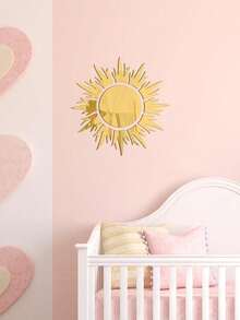 13 Piece Set Of Golden Sunflower Mirror Stickers - Multicolor - View 8