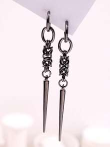 1 Pair Punk Goth Hip Hop Unique Design Edgy Black Spike Cone Alloy Dangle Earrings, Unisex Daily Wear & Party Jewelry - Multicolor - View 6