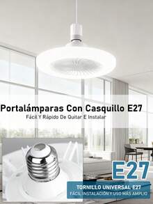 Ventilador de techo de anillo LED,Ventilador de Techo con Control Remoto de Luces,3 Velocidades,Con Función de Temporizador,para Cocina/Baño/Dormitorio - 6 piezas - Ver 6