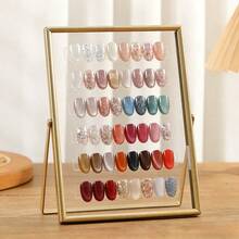 1 placă de afișare pentru unghii cu cadru metalic, suport transparent pentru unghii acrilice, suport detașabil pentru afișarea vârfurilor de unghii, potrivită pentru saloane de unghii - Multicolor - Vizualizare 8