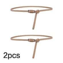 Buckle Daily Life Leather Belt, Fashion & Elegant For Dresses, T-Shirts, Casual Pants, Women Summer, School Fall, Autumn, Halloween Women's Slim Waist Belt With No-Hole Design Decorative Belt Waist Wrap Dress, Simple And Fashionable, Versatile And Suitable For All Occasions. - 駝色 - 查看 15