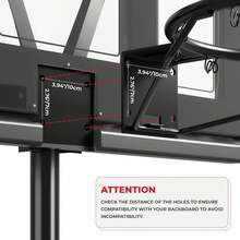 Dripex Basketball Rim 18'' (45cm) Full Size Replacement Outdoor Wall Door Mounted With All Weather Net Solid Steel 18 Inch - Black - View 2