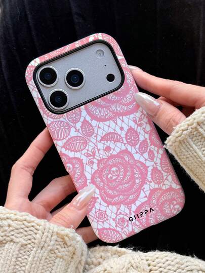 1pc Lace Element Phone Case, Suitable For IPhone 17 Pro Max, 16 Pro Max, 15 Pro Max, 14 Pro Max, Korean Stylish And Interesting Phone Case, Compatible With IPhone 11/12/13/14/15/16 Pro Max Plus, Elegant Design Suitable For Both Men And Women, Ideal Gift For Christmas, Valentine's Day, Easter, Wedding Season And Birthday For Girlfriend And Boyfriend